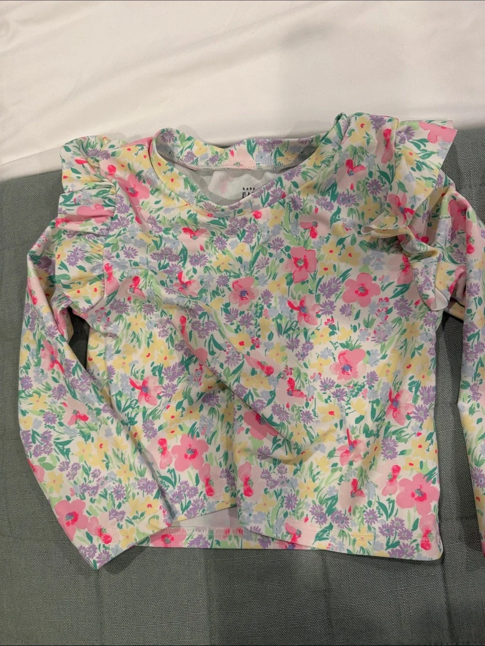 GAP Kids Pink Strawberry Print Rashguard & Floral Top